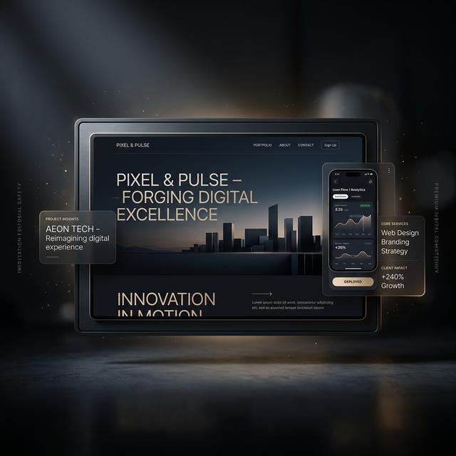 Nova Studio hero — premium website composition